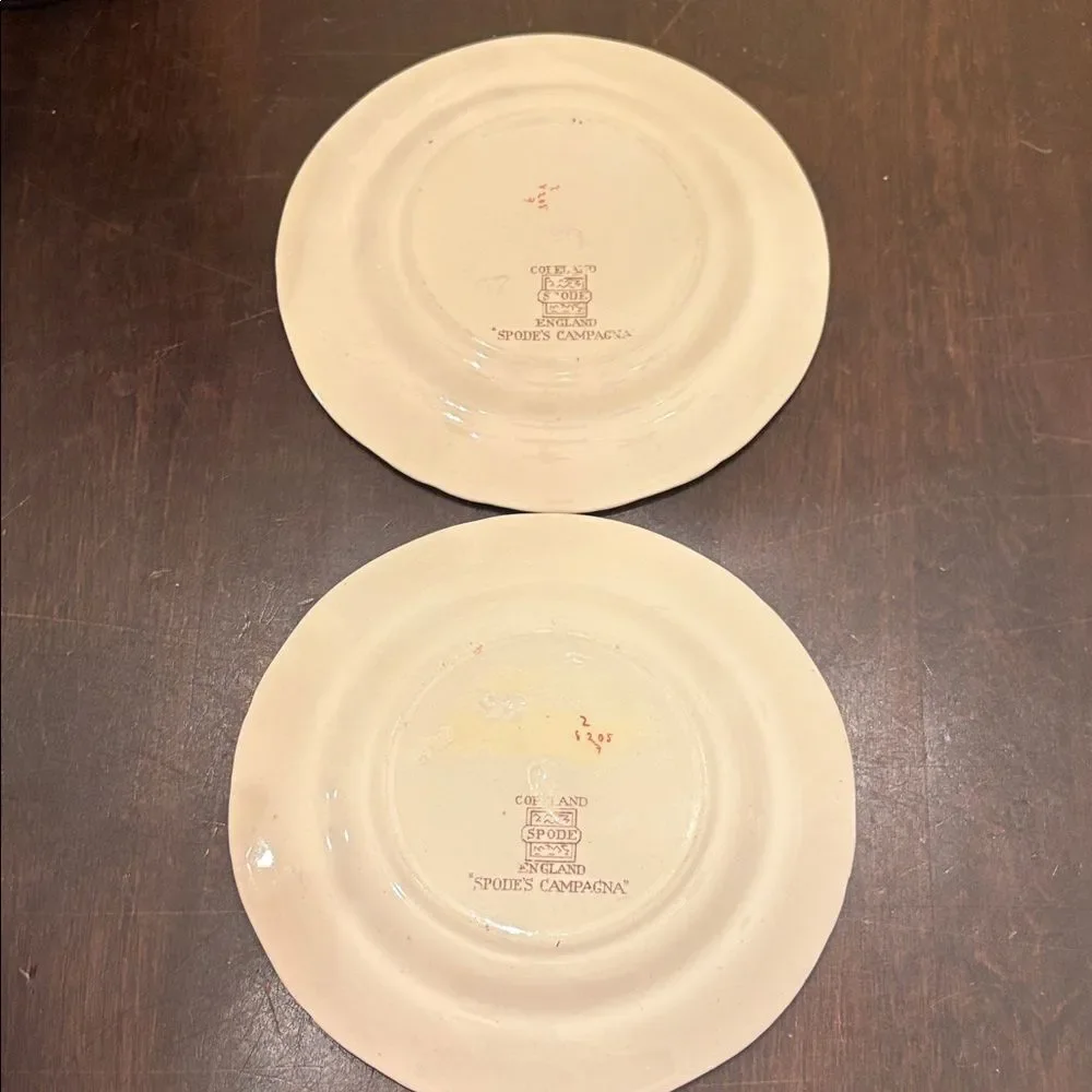 Vintage Copeland Spode Set of 2 Campagna Transferware bread plates